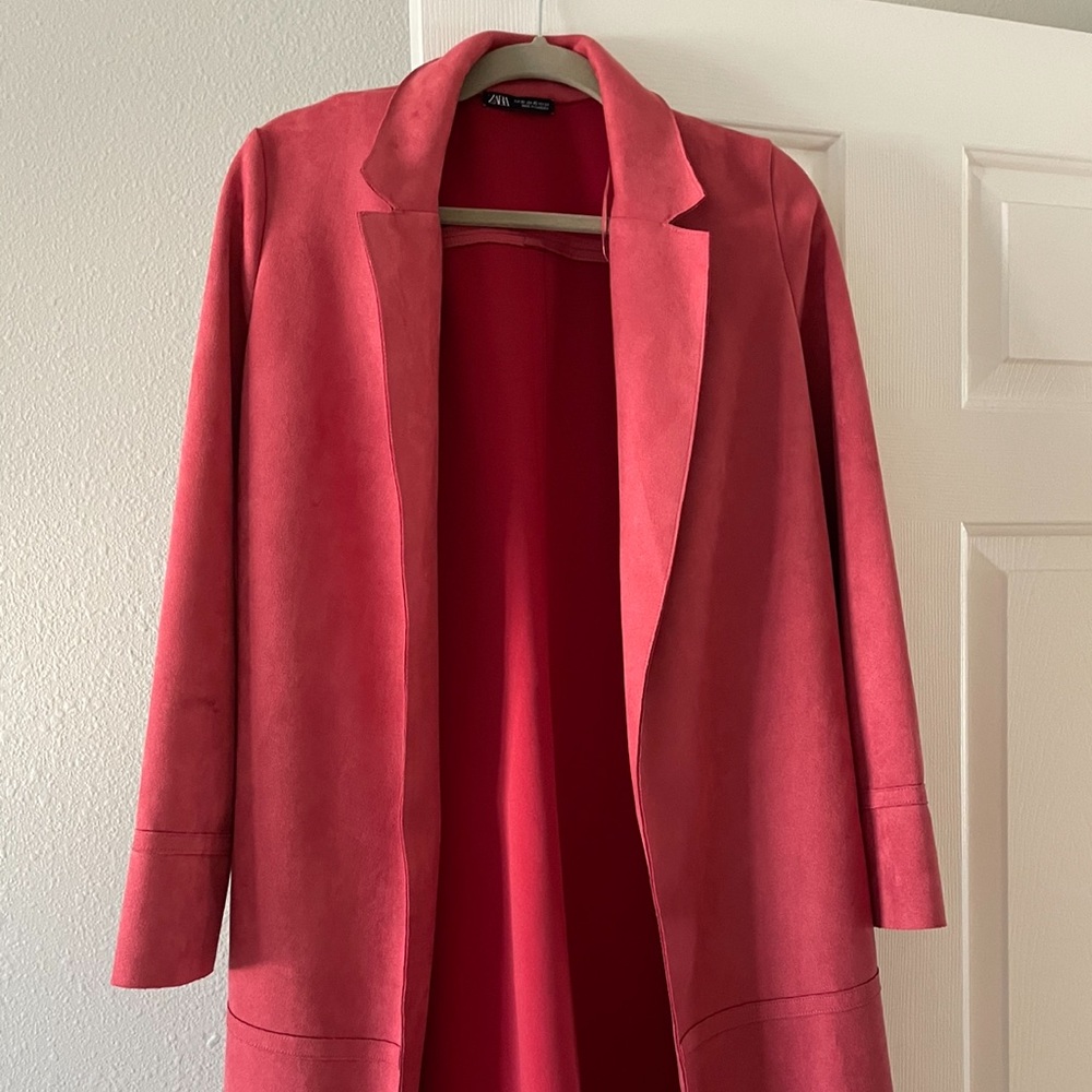 Zara Pink Suede Coat